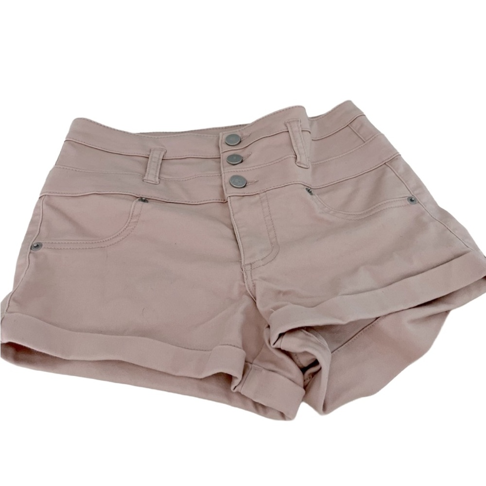 Xhilaration Women’s Lt Pink High Rise Button Front Cuffed Shorts 2” Inseam Sz 4